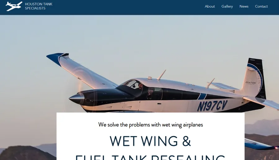 Homepage of the Houston Tank Specialists website