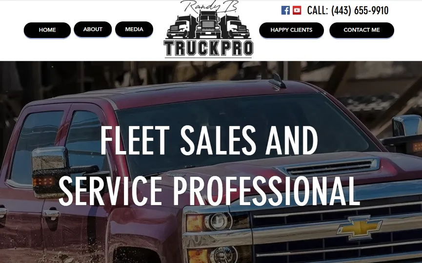 Homepage of the Randy B. TruckPro website